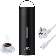 AZMKOO Small Kettle, 400 ml, Small Travel Kettle, Portable Kettle with Temperature Setting and Automatic Shut-Off for On the Go (220 V, 300 W)