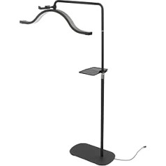 Eyelash LED Floor Lamp, 29 Inch Crescent Moon Lamp for Eyelash Extension, 3200 K 5600 K Beautician Light with Phone Clip Lighting for Beauty Eyelashes and Eyebrows (Black)