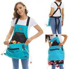 Raisingwell Garden Apron with Pockets for Women Adjustable Washable Garden Harvest Bag with Quick Release Pockets