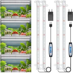 Wiaxulay Plant Lamp LED Full Spectrum, 6000K Full Spectrum Grow Lights for Indoor Plants with 6/12/16 Hour Timer, 5 Dimmable Levels for Hydroponic Succulents, Plant Shelf, Pack of 2