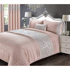 Rapport 124022322 Sequin Duvet Cover Set, Polycotton Polyester, 50% Cotton Blush, Single