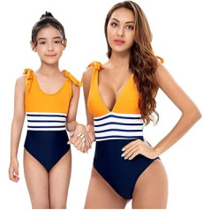 Mommy and Me Matching Family Swimsuit Ruffle Women's Swimwear Kids Toddler Bikini Swimsuits Summer Beachwear Sets