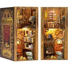 Cutefun Book Nook Kit, Eternal Bookstore Dollhouse, DIY Miniature House Book Nook Diagon Alley 3D Wall Hanging Puzzle Houses Model Kits with LED Lights, Model Kits for Adults for Building (YS05)