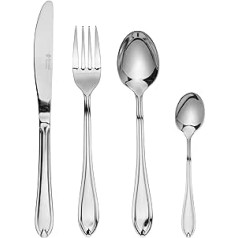 Russell Hobbs RH02224EU7 Marseille Cutlery Set for 6 People, 24-Piece Cutlery Including Knife, Fork, Dessert Spoon, Teaspoon, Mirror Polished, Dishwasher Safe, 18/0 Stainless Steel Cutlery