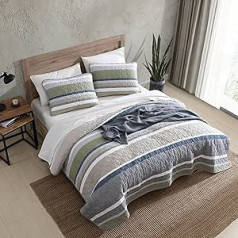 Eddie Bauer - Queen Bedding Set Cotton Reversible with Matching Pillow Cases Lightweight Home Decor for All Seasons (Salmon Ladder Beige, Queen)