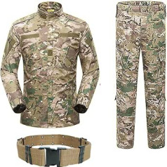 H World EU Military Tactical Men's Hunting Combat Suit BDU Suit Shirt & Trousers with Belt