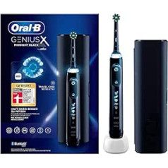 Oral-B Genius X Electric Toothbrush, 6 Cleaning Modes for Dental Care, Artificial Intelligence & Bluetooth App, Travel Case, Designed by Braun, Black