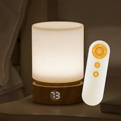 Smilodon Night Light Lamp with Timer Pro, Night Light for Children and Adults, Baby Nursing Light, Wood Colour LED Bedside Lamp, Table Lamp, Dimmable, Rechargeable Built-in Battery