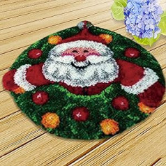 WMLBK Latch Hook Rug Christmas Santa Latch Hook Cushion for DIY Friends Family Party Birthday Christmas