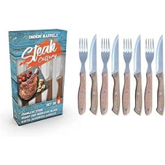 Smokin' Barrels 8-Piece Steak Cutlery Set with Exotic Hardwood Handles