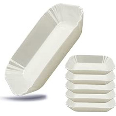 Kerafactum Chip Bowl Snack Sausage Bowl for Chips Curry Sausage Reusable Sausage Bowl Sausage Plate Snack Bowl for Snack Melamine Dishwasher Safe Square 19 x 13.5 cm Pack of 6