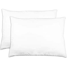 ZOLLNER Set of 2 pillows, sleeping pillows, hollow fibre filling, 60 x 80 cm, white