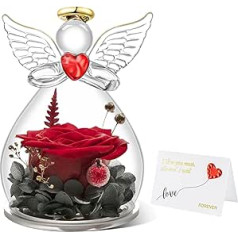 Miofula Eternal Rose Angel Gifts for Mum, Grandma, Forever Rose in Glass Angel Figure, Eternal Flower Gift for Women, Birthday Gift for Mother, Grandma for Christmas, Mother's Day, Valentine's Day,
