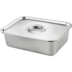 ZPRMMN 1/2 halbe Größe Dampftischpfannen, 4er-Pack, 6,3 cm tiefe Restaurant-Dampftischpfannen, kommerzielle volle Größe mit Deckel, Hotelpfanne aus 201 Gauge Edelstahl (Farbe: 7 cm tief, Größe: 36 x