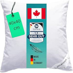 Luxusfeder Down Pillow 40 x 40 cm – Cover 100% Cotton – Pillow with Down Filling 200 g – Down Cushion – Sofa Cushion, Cushion Filling, Cushion Filling