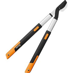 Fiskars 112500 SmartFit Bypass telescopic lopper for fresh wood, non-stick, hardened precision steel, handle length 66 to 90 cm, L86, black / orange