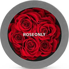 roseonly. Eternal Rose in Round Box, Real Rose Box, Preserved Roses, Infinity Red Rose, Gifts for Women, Girlfriend for Birthday, Valentine's Day, Christmas, Mother's Day, Anniversary