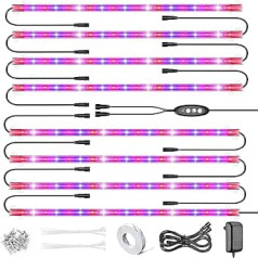 Relassy LED Plant Lamp, Full Spectrum LED Grow Lamp Plant Light Strips with Auto Timer 3H/6H/12H, Grow Light LED Strips Plant Light 4 Dimmable Levels for Indoor Plants Greenhouse (152 LEDs)