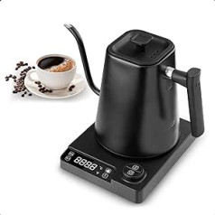 Fityou Electric Kettle Gooseneck, Temperature Control, 1200 W, 1 L High Capacity, Quick Cooking, LED Digital Screen, Celsius/Fahrenheit Conversion, for Specialty Coffee and Tea