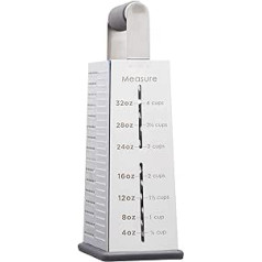MasterClass MCGRATMEAS 5-in-1 Cheese Grater/Food Slicer/Lemon Zester with Stainless Steel Measuring Markings