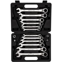 GEDORE Red Combination Wrench Set with Adaptors, Metric, 16 Pieces