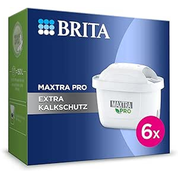 Brita Maxtra Pro Extra Limescale Protection Water Filter Cartridge – Pack of 6 (Half Year Stock) – Original Brita Replacement Cartridge for Device Protection and Reduction of Limescale, Impurities,