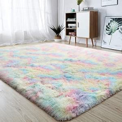 xtsfx Soft Girls' Room Rugs - Fluffy Rainbow Rug for Children Baby Bedroom Children's Room Home Decor Large Floor Rug 120 x 200 cm