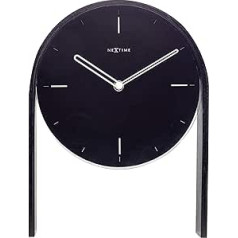 NeXtime Noa Table Clock 5225ZW Wooden Black 27 x 21 x 6.5 cm Diameter 21 cm