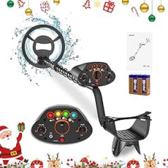 HIUYRFS Metal Detectors, Metal Detector with High Accuracy, Waterproof Gold Detector, Height Adjustable, Search Coil and Headphone Jack for Kids and Adults