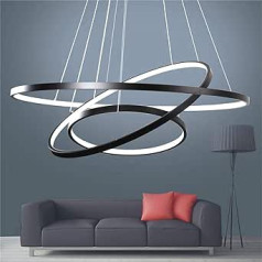 ANZHUANG LED Pendant Lamp Dimmable Black Chandelier 115 W LED Ring Light Lamp Modern LED Pendant Light Round Ring Pendant Light with Remote Control, Dining Room Design Lamp Living Room Light