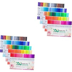 EXCEART 200 Teiliges Aquarellpinsel Set Aus Kunststoff Mit Doppelkopf Für Kinder Füllfederhalter