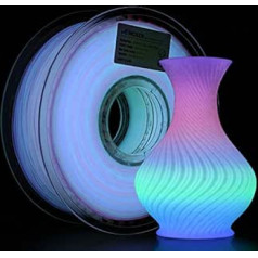 AMOLEN Glow in the Dark PLA Filament 1.75 mm, Glows in the Dark and Changes Colour Every 5 Metres, Green, Blue, Purple, Pink, 3D Printer Filament, 1 kg