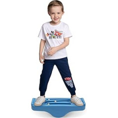 Children's Rocking Rocker Balance Board with 5 Wooden Balls Sensory Training Rocking Board Balance Training Equipment Children Indoor Outdoor Activity Toy