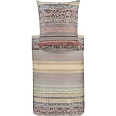 Bassetti Piazza Dei Miracoli M1 Marrone 9314584 Bed Linen Set 2-Piece Mako Satin with Zip 140 cm x 200 cm 70 cm x 90 cm