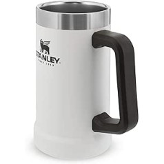 Stanley Adventure Vacuum Stein, 0.7 Litre Mug, Vintage Inspired Beer Mug, Dishwasher Safe, Polar White, 1 Item