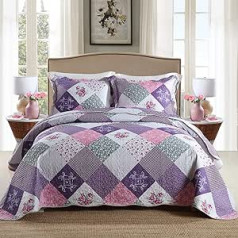 Qucover bedspread polyester, 3-piece set with pillow 230 x 250 cm., 220 x 240 cm