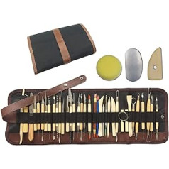DOITEM 38 Pack Sculpting Tools with Reusable Bag for Polymer Clay Pottery Ceramic Art Craft
