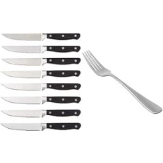 Amazon Basics 12 x Stainless Steel 8 Piece Knife Set & Table Forks Rounded Edges