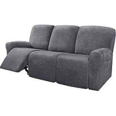 Honeyhouse Sofa Cover, Pack of 8, Velvet Plush Slipcover, Stretch Sofa Throw, Soft Thick Sofa Cover, Washable Furniture Protector for 3 Seater