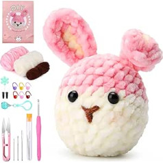 dipeer Crochet Kits for Beginners, DIY Crochet Kit for Beginners, Chenille Crochet Kit for Adults, Animals, Crochet, Knitting, Starter Kit Includes Step by Step Instructions and Video Tutorials