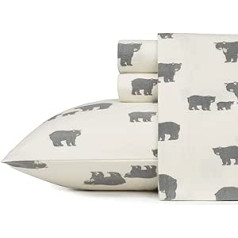 Eddie Bauer Baumwoll-Flanell-Bettwäsche-Set, gebürstet für extra Weichheit, gemütliche Heimdekoration, Bear Family, Twin