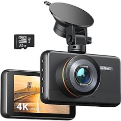 iZEEKER 4K Front Dash Cam with MicroSD Card, 4K 30FPS/1080P 60FPS Car Camera, Dash Cam with Super Night Vision, WDR Emergency Recording, Parking Monitoring
