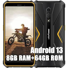 Ulefone Armor X12 Pro Outdoor Mobile Phones without Contract 2023, MTK G36 8GB + 64GB Outdoor Smartphone Android 13, 13MP + 8MP, 5.45 Inch HD+, 4860 mAh Battery, IP68 Mobile Phone without Contract,
