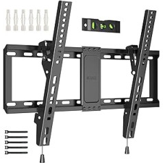 BONTEC TV Wandhalterung Neigbare Fernseher Halterung für 37-82 Zoll Flach & Curved LED/LCD/OLED/Plasma Fernseher bis zu 60 kg mit Max VESA 600 x 400 mm