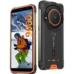 Ulefone Power Armor 16 Pro Outdoor Smartphone Without Contract, Android 12 Mobile Phone 9600 mAh 122 dB Speaker 4GB/128GB Expandable 16MP 5.93 Inch IP68 Shockproof 4G Dual SIM Face ID Fingerprint NFC