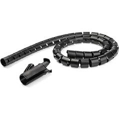 Cable Management Sleeve Spiral 25mm Diameter Black with Cable Charging Tool 1.5m