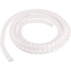 Sourcing Map White Flexible Spiral Hose 7mm x 8mm Computer Wire Management Cable 2m Length