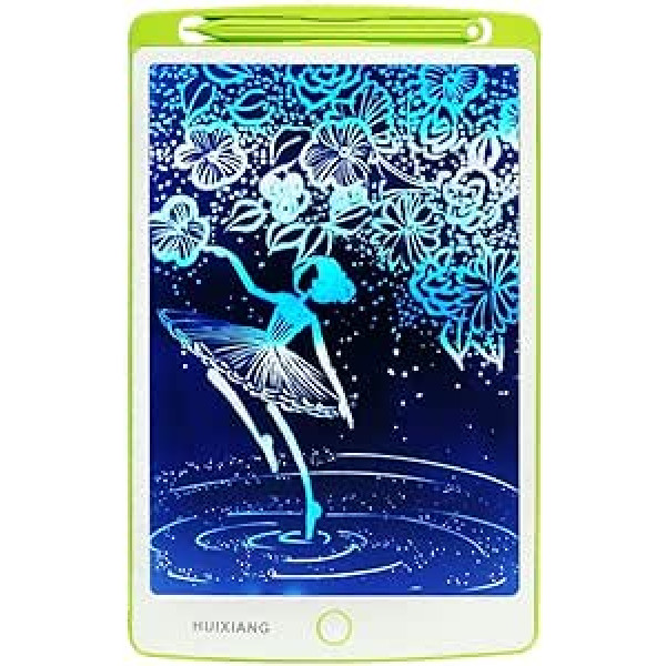 HUIXIANG Writing Board LCD Writing Tablet 10 Inch Colourful Electronic Notepad Blackboard Writing Tablet Digital Drawing Pad Graphic Tablet Children Boys Girls Green