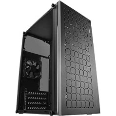 Mars Gaming MC-1000, Compact MicroATX Case, Metal Mesh Front Design, Full Side Window, 1 x Ultra-Silent FDB 80 mm Fan, Black
