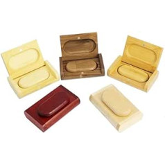 Solid Wood USB Stick for Photo Album Engagement Love Heart Wedding Data Storage (Bamboo, 64GB 3.0)